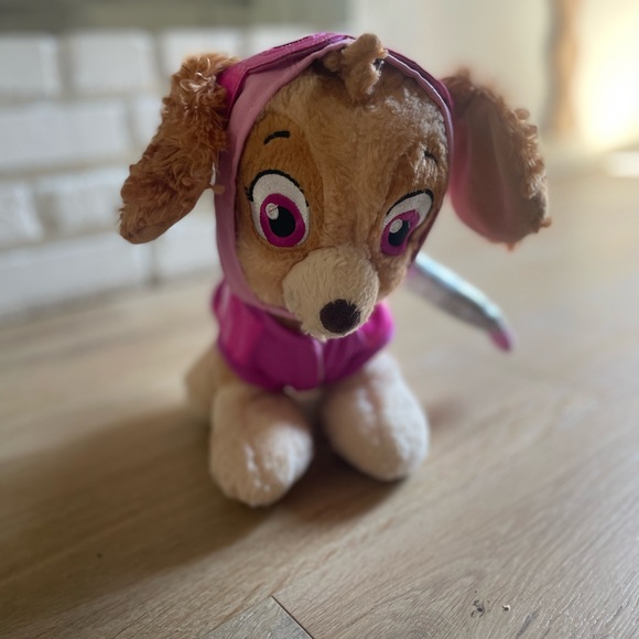 Build-A-Bear Plush Dog Toy with Pink Hoodie - Picture 1 of 4